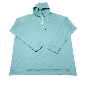 READ Swannies Golf Vandyke 1/4 Zip Hooded Sweatshirt Blue Green 3XL Hoodie